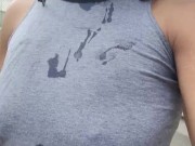 Went outside to pee my panties and slurp some up 10/16