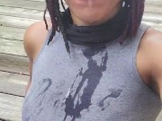 Went outside to pee my panties and slurp some up 13/16