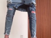 couldnt hold it anymore and piss down my legs 16/16