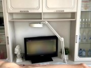 Deep bikini waxing, to a dude with a big dick, the client could barely stand it. 2/16