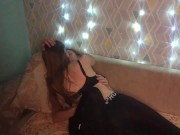 Lesbian foreplay. Two lesbians caress each other with passion. 15/16