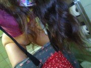 PinkMoonLust Pees Public Restroom Bathroom Dirty Tongue Happy Horny Hairy Onlyfans Slut Camgirl Piss 8/16