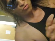 Hotel slut sucks my cock and strokes me off... 14/16