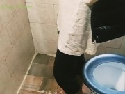 Male & Female Pissing Together in Toilet 2/16