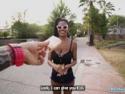 Public Agent Ebony with fucking massive natural tits fucked outdoors 3/16