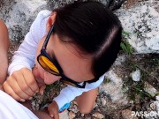 Let's walk with me in next time? Deep blowjob and outdoor fuck with PassionBunny 8/16