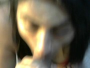 Brunette sucking my cock and drinking milk 13/16