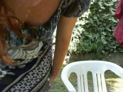 Wet girl in the backyard touches herself and makes your cock hard 2/16