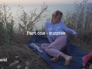Summer Adventure - We Fucked Out Twice on a Public Beach (and got caught) - MiraDavid POV 1/16