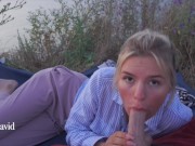 Summer Adventure - We Fucked Out Twice on a Public Beach (and got caught) - MiraDavid POV 4/16