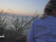 Summer Adventure - We Fucked Out Twice on a Public Beach (and got caught) - MiraDavid POV 8/16