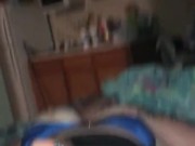 Creamy pussy watching porn with toy 3/16