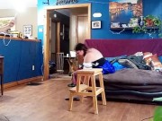 Amateur couple homemade strip tease with ass spread 11/16