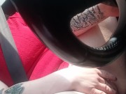 Getting in a lil fun on the drive home to a pussy pounding 6/16