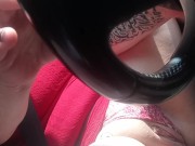 Getting in a lil fun on the drive home to a pussy pounding 8/16