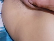 Creamy hairy pussy getting loaded with a cum inside - hot 18yo italian girl Missionary position 13/16