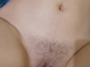 Creamy hairy pussy getting loaded with a cum inside - hot 18yo italian girl Missionary position 2/16