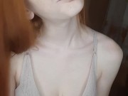 redhead girl smokes a cigarette 11/16