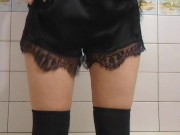 period has started / I insert a tampon into my tight pussy 1/16