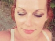 Walking on the bike trail topless 5/16