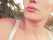 Walking on the bike trail topless 8/16