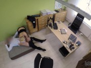 LOAN4K Short-haired goddess hooks up with the guy who can help her 9/16