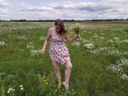 Blonde Horny in Nature and Fingering in the Field 6/16