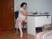 Naked secretary at office. Undressing employee. 5/16