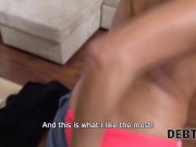 DEBT4k Pumped bull fucks the debtor after she blows mighty dick 16/16