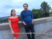 HUNT4K Curvy girl for money gets properly nailed in front of her dad 4/16