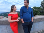 HUNT4K Curvy girl for money gets properly nailed in front of her dad 5/16