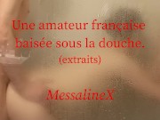 Une salope française défoncée sous la douche - amateur français salle de bain MessalineX porn France 1/16