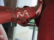 Cougar in stilettos seduces man and gives him a footjob 16/16
