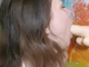 Hot milf slobbering blowjob, cum with ahegao face - LittleMaryLove 9/16