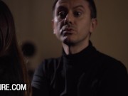 Mina Sauvage in hot lingerie penetrated by a sex machine 3/16