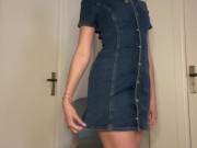 AMAZING REVERSE COWGIRL RIDE BIG DILDO After Strip Tease with Red Lingerie 1/16