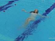 White dressed tight hairy babe Katy Soroka underwater 15/16