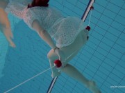 White dressed tight hairy babe Katy Soroka underwater 5/16