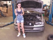 Hot German Girl Masturbating in Mechanic Garage using Ratchet - Mega Orgasm 2/16