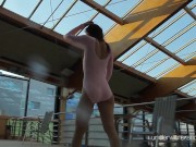 Pink swimsuit babe with tatts Roxalana Cheh underwater 5/16