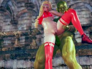 Justice powerful  battle to darkness goblin - 3d hentai animation 12/16