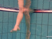 Firm big tits and red dress underwater on Duna Bultihalo 3/16