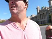 Sexy blonde Glamour girl shows her bald pussy on vacation 4K 14/16