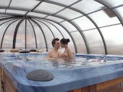 OLD4K Old guy tenderly fucks sexy brunette after relax in the jacuzzi 4/16