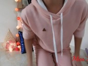 HD HOT AMATEUR GIRL SQUIRTING ON HER ON FACE IN PINK HOODIE - MissAnja 16/16