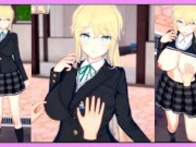 【エロゲーコイカツ！】金髪帰国子女の爆乳揉みまくりH！(アニメ3DCG動画)[Hentai Game Koikatsu! ]big breasts of a blonde returnee 15/16