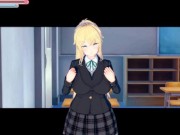 【エロゲーコイカツ！】金髪帰国子女の爆乳揉みまくりH！(アニメ3DCG動画)[Hentai Game Koikatsu! ]big breasts of a blonde returnee 2/16