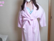 全裸バスローブ姿でノーブラノーパン生着替え下着紹介❤️ 7/16