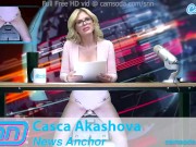 Mature Big Tits Babe rides the sybian while reading news stories 8/16