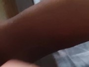 Ebony Girl give me a Footjob in Nylons 12/16